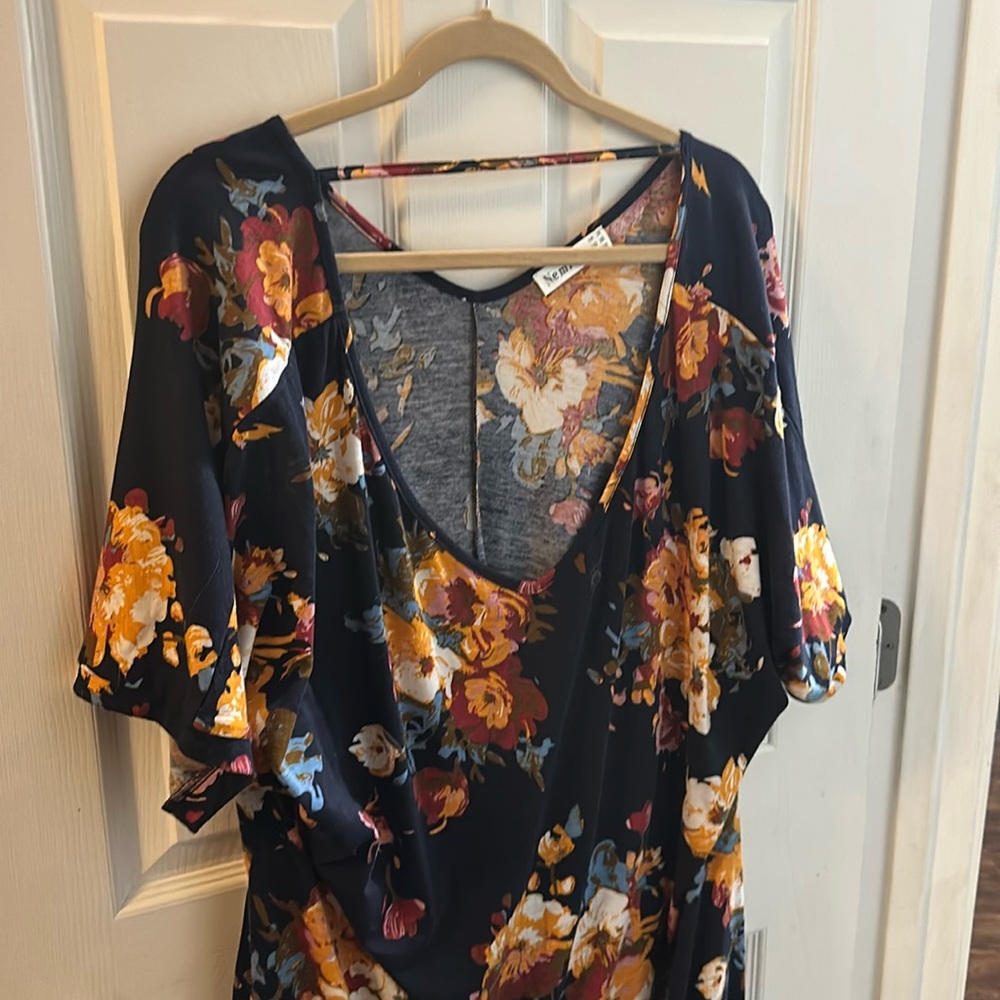 Floral deep V maxi dress
